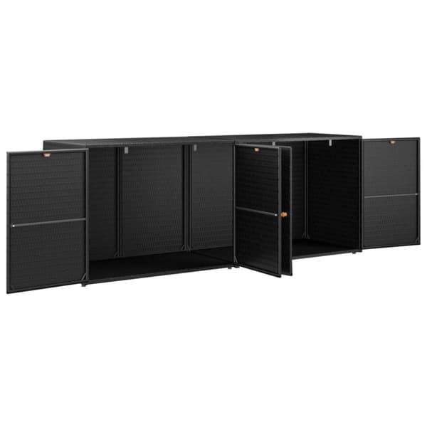 vidaXL opbevaringsskab til haven 198x55,5x80 cm polyrattan sort - Opbevaringsskabe