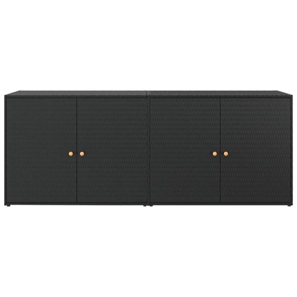 vidaXL opbevaringsskab til haven 198x55,5x80 cm polyrattan sort - Opbevaringsskabe