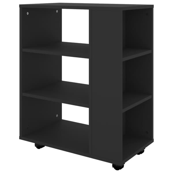 vidaXL Skåp med hjul svart 60x35x75 cm konstruerat trä -  Förvaringsskåp & garderober
