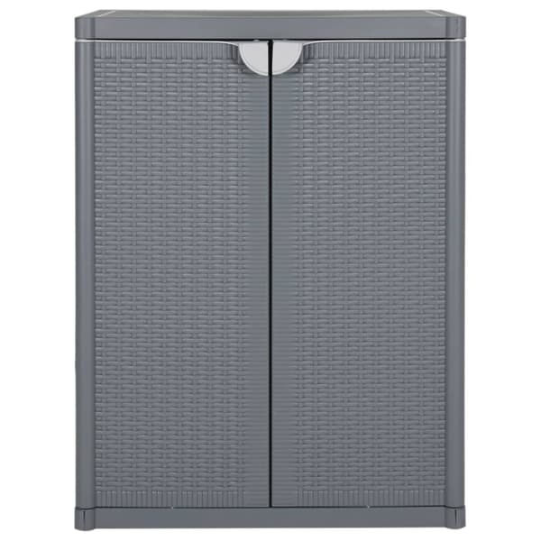 vidaXL Ulkosäilytyskaappi harmaa 65x45x88 cm PP rottinki -  Säilytys- & lukkokaapit