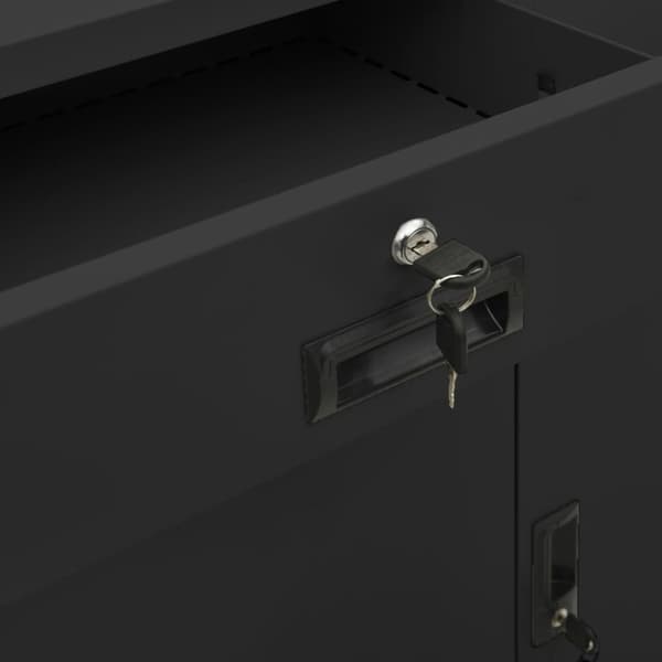 vidaXL kontorskab 90x40x102 cm stål antracitgrå -  Opbevaringsskabe