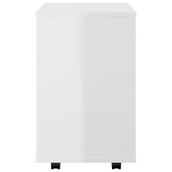 vidaXL rulleskab 46x36x59 cm konstrueret træ hvid højglans - Opbevaringsskabe