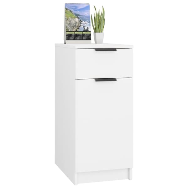 vidaXL skrivebord 33,5x50x75 cm konstrueret træ hvid - Opbevaringsskabe
