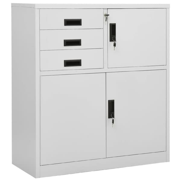 vidaXL Dokumentskåp ljusgrå 90x40x102 cm stål - Förvaringsskåp & garderober