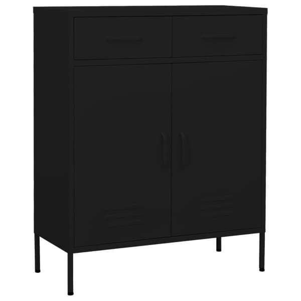 vidaXL opbevaringsskab 80x35x101,5 cm stål sort - Opbevaringsskabe