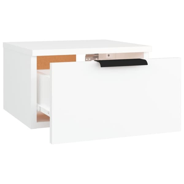 vidaXL væghængt sengebord 34x30x20 cm hvid -  Opbevaringsskabe