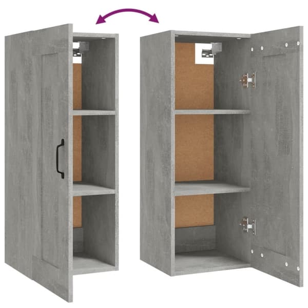 vidaXL Väggskåp betonggrå 35x34x90 cm konstruerat trä -  Förvaringsskåp & garderober