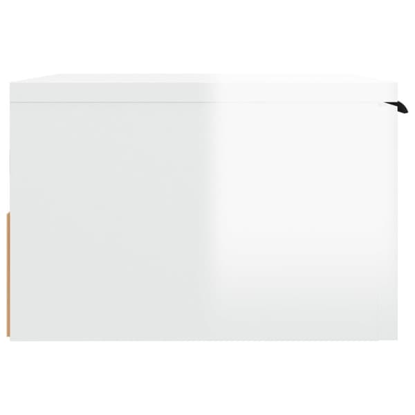 vidaXL væghængt sengebord 34x30x20 cm hvid højglans - Opbevaringsskabe