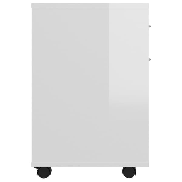 vidaXL rulleskab 45x38x54 cm konstrueret træ hvid højglans -  Opbevaringsskabe