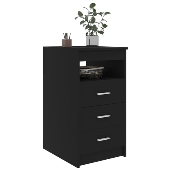 vidaXL skuffeskab 40x50x76 cm konstrueret træ sort -  Opbevaringsskabe