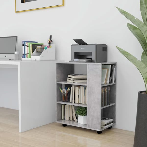 vidaXL rulleskab 60x35x75 cm konstrueret træ betongrå -  Opbevaringsskabe