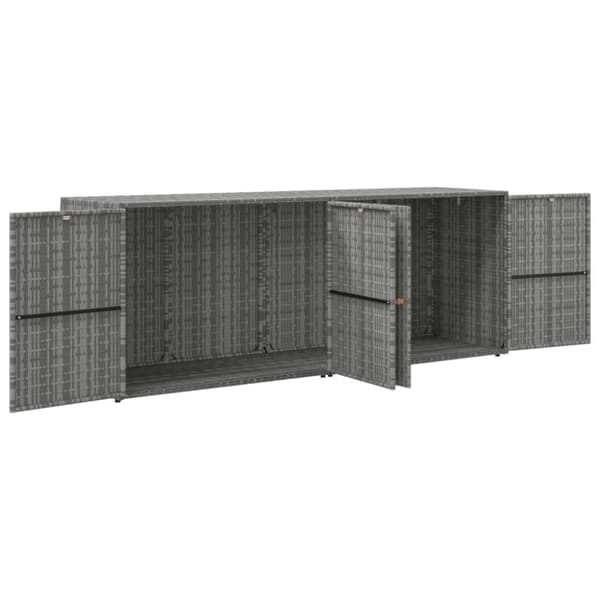 vidaXL Puutarhan säilytyskaappi harmaa 198x55,5x80 cm polyrottinki -  Säilytys- & lukkokaapit
