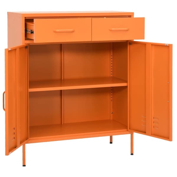 vidaXL opbevaringsskab 80x35x101,5 cm stål orange - Opbevaringsskabe