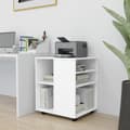 Miniatyrbillede 4 af 10: vidaXL rulleskab 60x53x72 cm konstrueret træ hvid -  Opbevaringsskabe