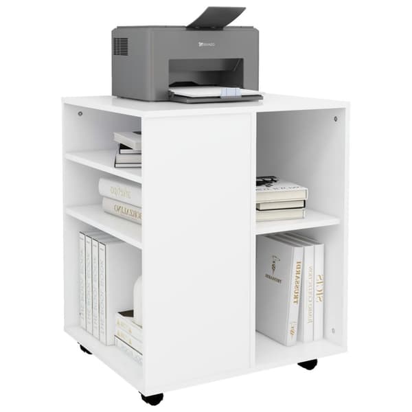vidaXL rulleskab 60x53x72 cm konstrueret træ hvid - Opbevaringsskabe