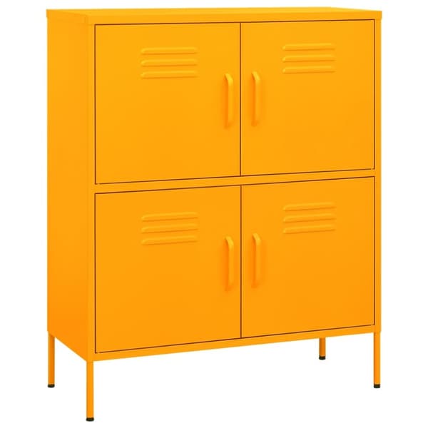vidaXL opbevaringsskab 80x35x101,5 cm stål sennepsgul - Opbevaringsskabe