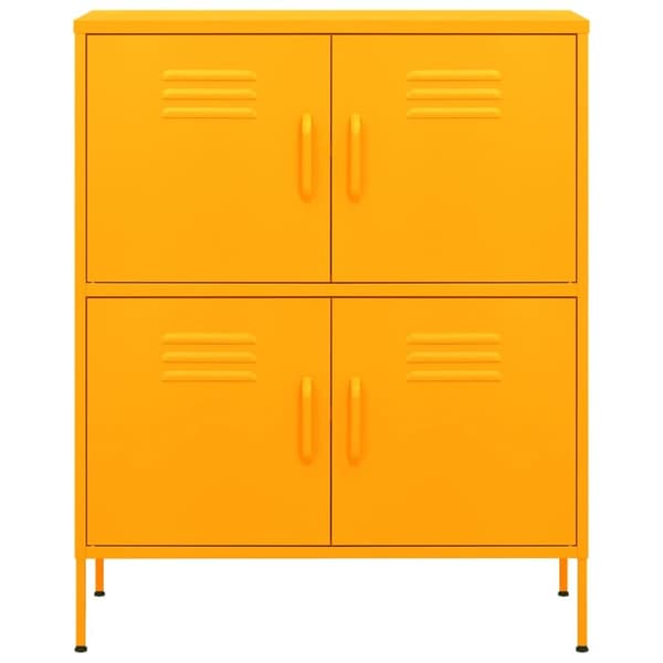 vidaXL opbevaringsskab 80x35x101,5 cm stål sennepsgul - Opbevaringsskabe