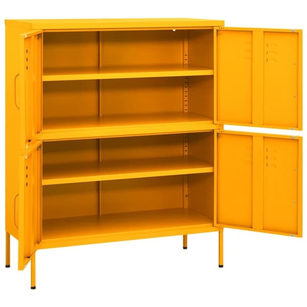 vidaXL opbevaringsskab 80x35x101,5 cm stål sennepsgul - Opbevaringsskabe