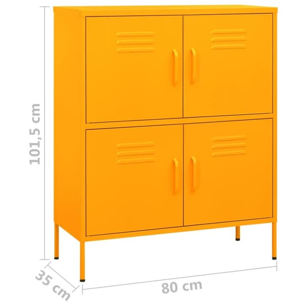 vidaXL opbevaringsskab 80x35x101,5 cm stål sennepsgul - Opbevaringsskabe