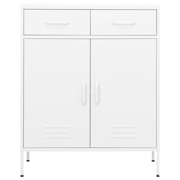 vidaXL opbevaringsskab 80x35x101,5 cm stål hvid -  Opbevaringsskabe