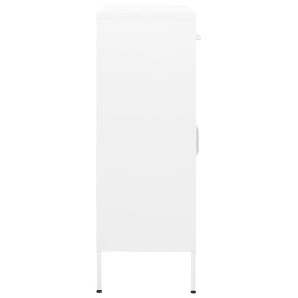 vidaXL opbevaringsskab 80x35x101,5 cm stål hvid - Opbevaringsskabe