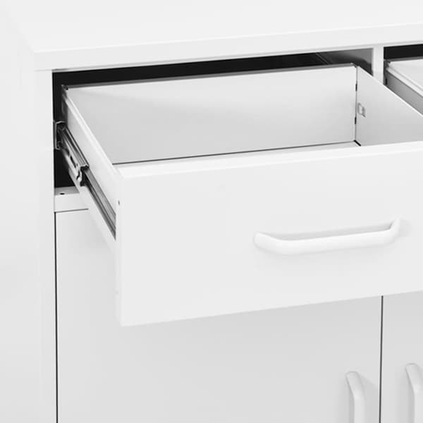 vidaXL opbevaringsskab 80x35x101,5 cm stål hvid -  Opbevaringsskabe