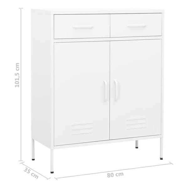 vidaXL opbevaringsskab 80x35x101,5 cm stål hvid - Opbevaringsskabe