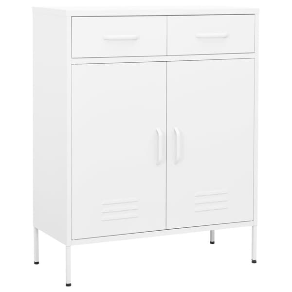vidaXL opbevaringsskab 80x35x101,5 cm stål hvid - Opbevaringsskabe