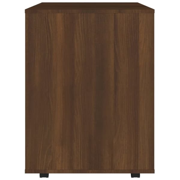 vidaXL skab med hjul 60x53x72 cm konstrueret træ brun egetræsfarve - Opbevaringsskabe