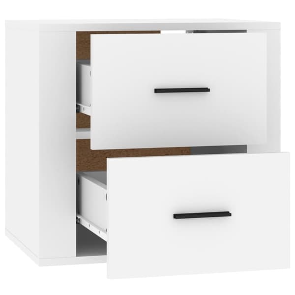 vidaXL væghængt sengebord 50x36x47 cm hvid - Opbevaringsskabe