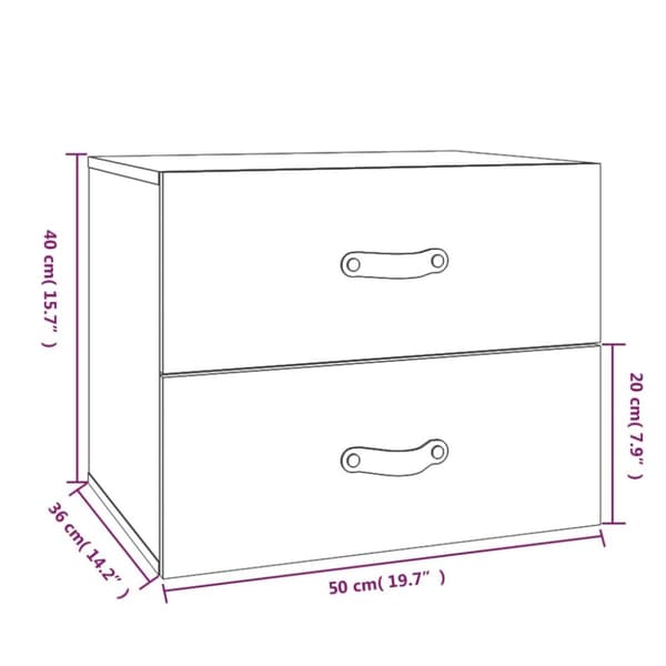 vidaXL Väggmonterade sängbord 2 st vit 50x36x40 cm - Förvaringsskåp & garderober