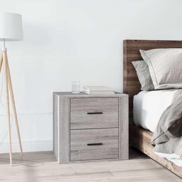 vidaXL Yöpöytä harmaa Sonoma 50x39x47 cm -  Säilytys- & lukkokaapit