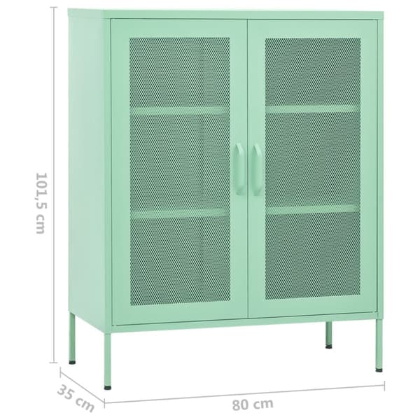 vidaXL opbevaringsskab 80x35x101,5 cm stål mintgrøn -  Opbevaringsskabe