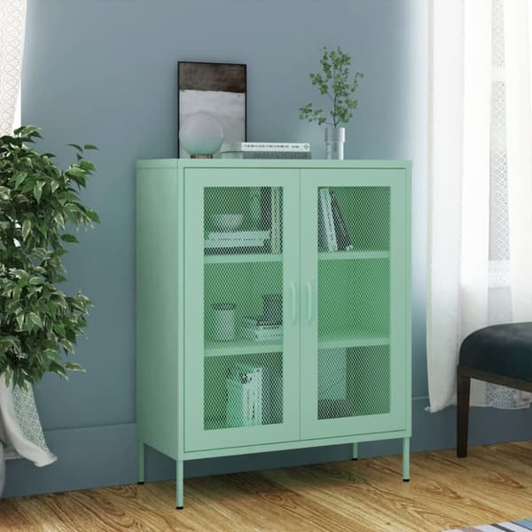 vidaXL opbevaringsskab 80x35x101,5 cm stål mintgrøn -  Opbevaringsskabe
