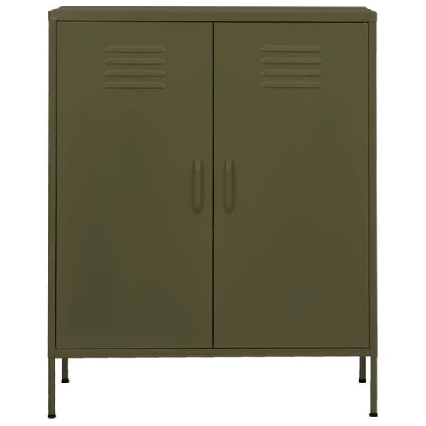 vidaXL opbevaringsskab 80x35x101,5 cm stål olivengrøn -  Opbevaringsskabe