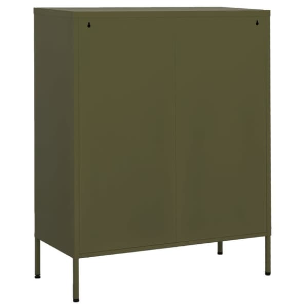 vidaXL opbevaringsskab 80x35x101,5 cm stål olivengrøn -  Opbevaringsskabe