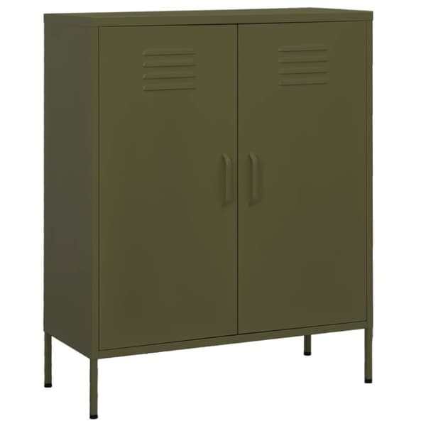 vidaXL opbevaringsskab 80x35x101,5 cm stål olivengrøn -  Opbevaringsskabe