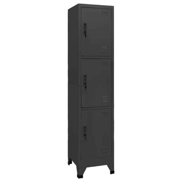 vidaXL skab 38x45x180 cm stål antracitgrå -  Opbevaringsskabe