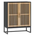 Miniatyrbillede 3 af 9: vidaXL skænk 60x30x75 cm konstrueret træ sort -  Opbevaringsskabe
