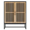 Miniatyrbillede 5 af 9: vidaXL skænk 60x30x75 cm konstrueret træ sort -  Opbevaringsskabe