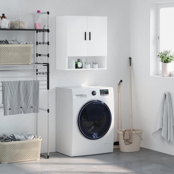 vidaXL vægskab 60x31x70 cm konstrueret træ hvid - Opbevaringsskabe