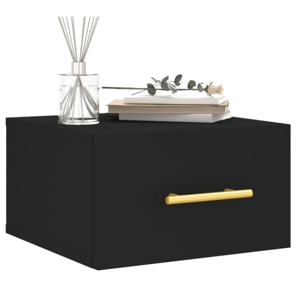 vidaXL væghængt sengebord 35x35x20 cm sort - Opbevaringsskabe