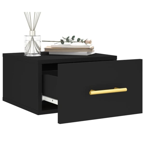 vidaXL væghængt sengebord 35x35x20 cm sort - Opbevaringsskabe