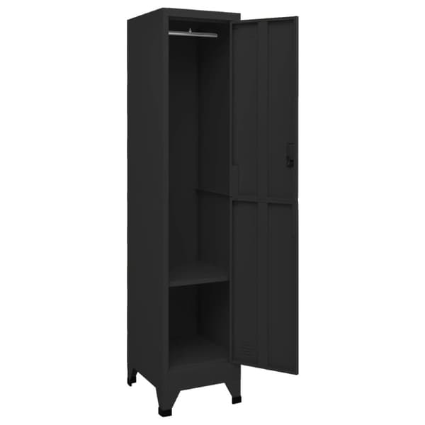 vidaXL skab 38x45x180 cm stål sort -  Opbevaringsskabe