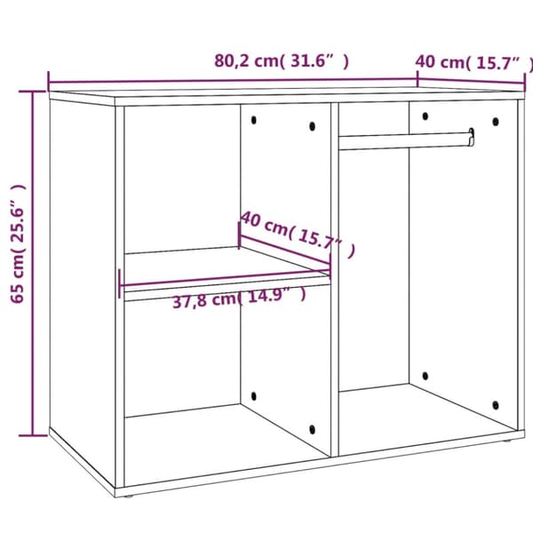 vidaXL skab 80x40x65 cm konstrueret træ hvid højglans -  Opbevaringsskabe