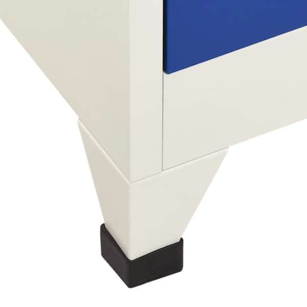 vidaXL skab 90x40x180 cm stål grå og blå -  Opbevaringsskabe