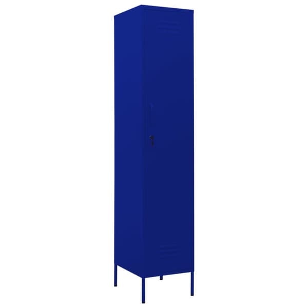 vidaXL skab 35x46x180 cm stål marineblå - Opbevaringsskabe