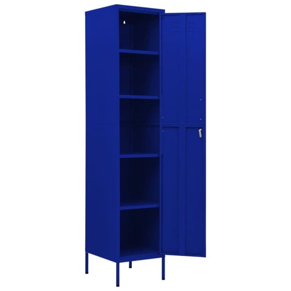 vidaXL skab 35x46x180 cm stål marineblå - Opbevaringsskabe