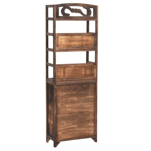 vidaXL reol 46x24x140 cm massivt kejsertræ mørkebrun - Opbevaringsskabe