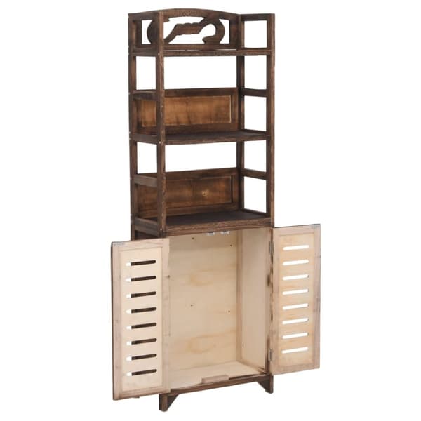 vidaXL reol 46x24x140 cm massivt kejsertræ mørkebrun - Opbevaringsskabe